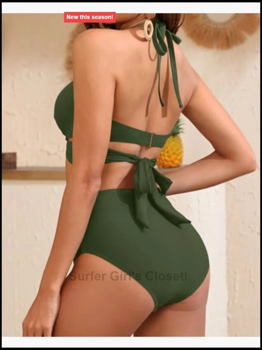 High Waisted Underwire Bikini Set - Two Piece Swimsuit Halter Tummy Control